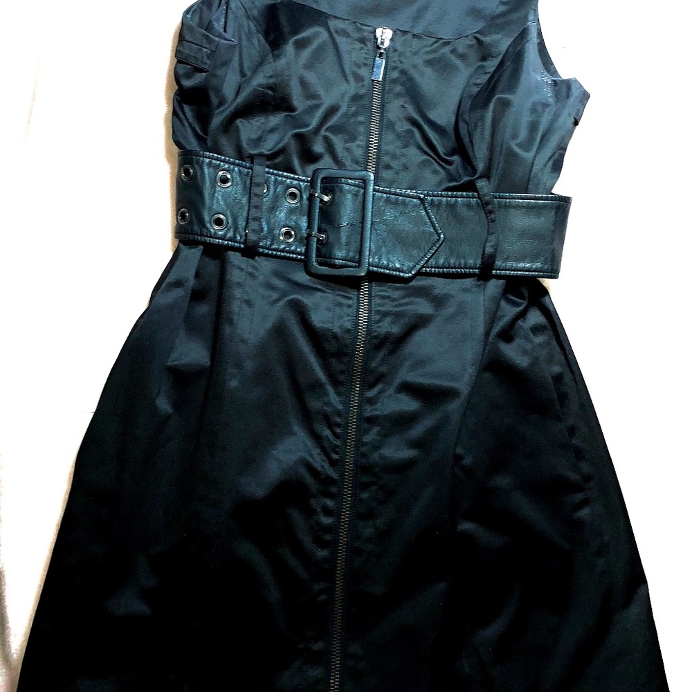 Black Dress with Leather Belt